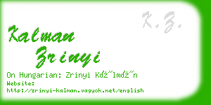 kalman zrinyi business card